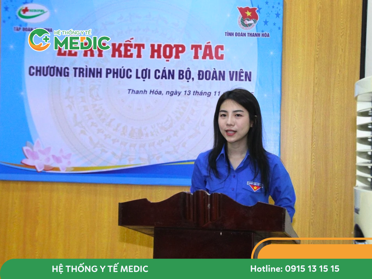 Đồng chí Lê Ngọc Ánh, Tỉnh ủy viên, Bí thư Tỉnh đoàn Thanh Hóa phát biểu tại buổi lễ.